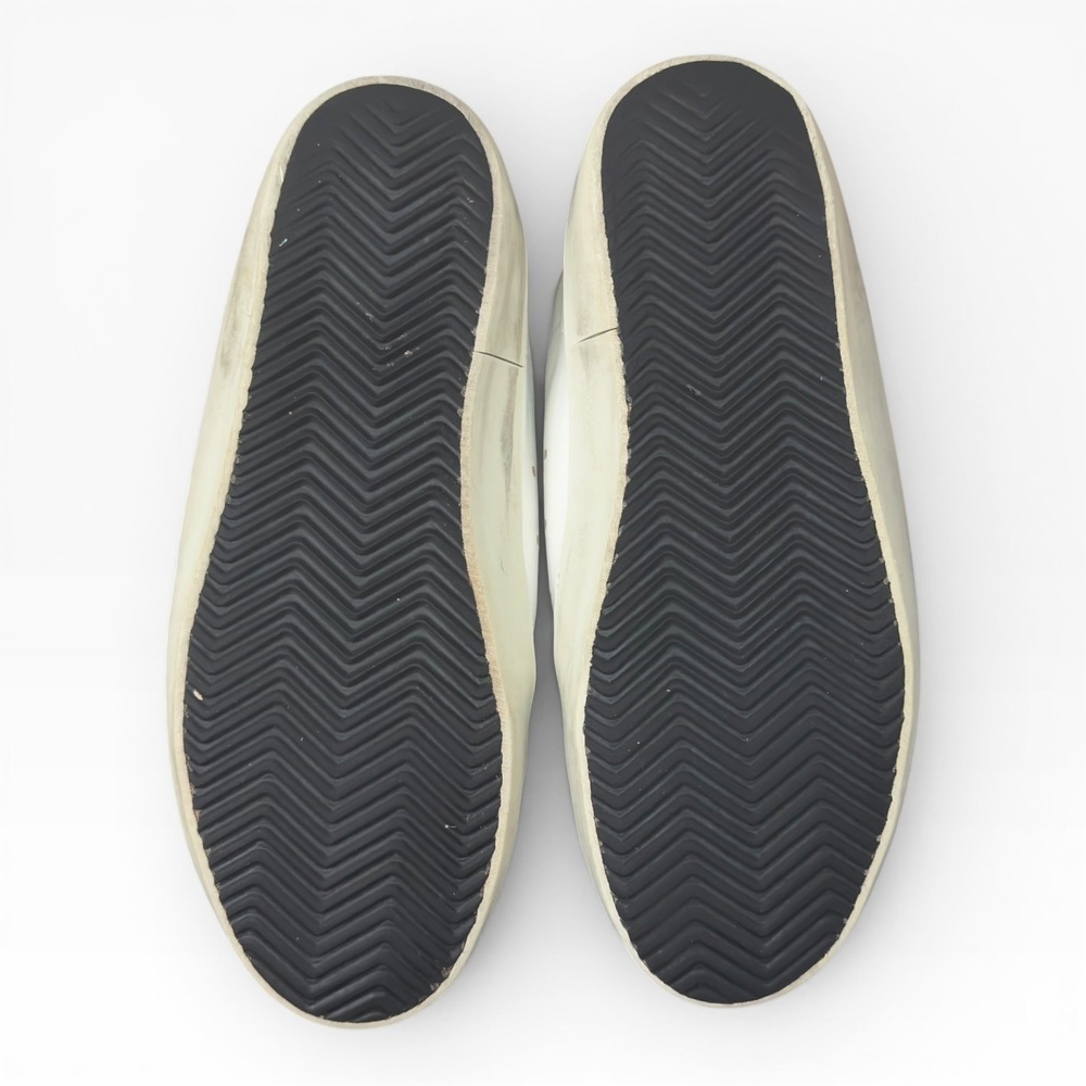 Golden Goose Super-Star Sneaker Womens 38 White Teal Gold Distressed Gray Laces - Picture 6 of 14